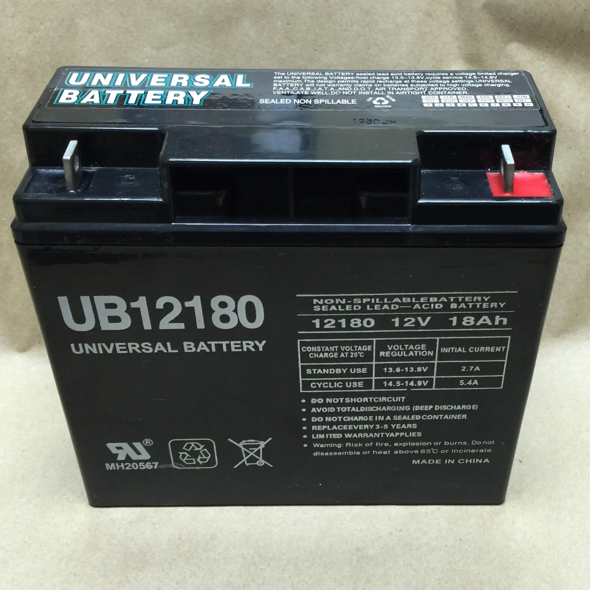 [50-0211] Battery – 12V-18AH SLA for 500-750 Watt Cooler